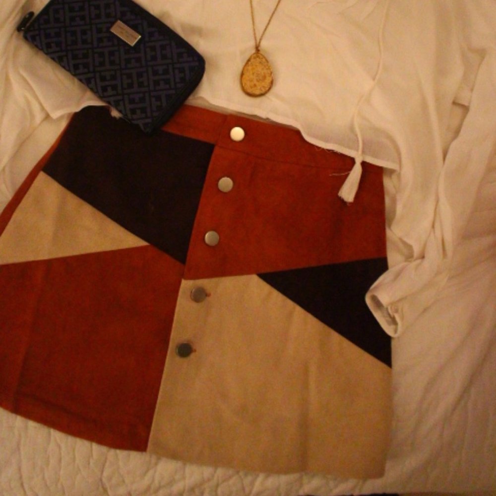 Patterned Mini Skirt